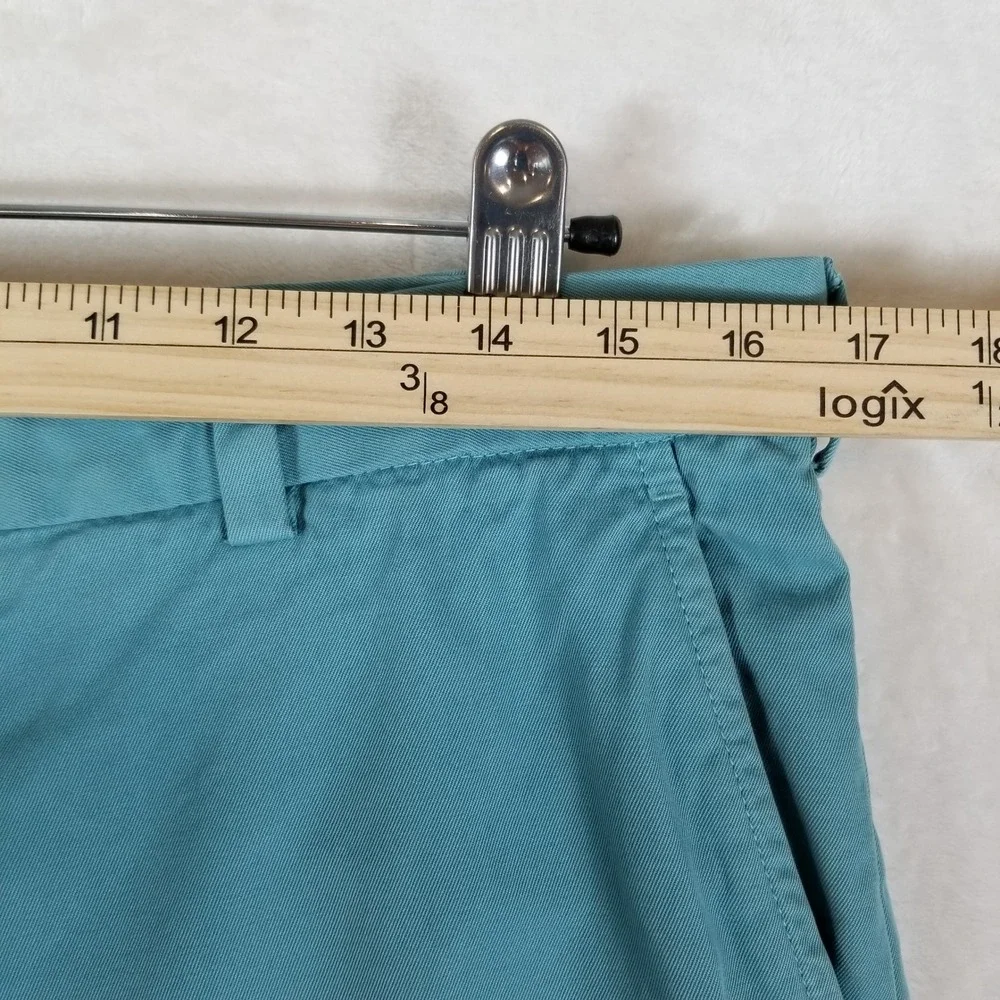 Brooks Brothers Milano Chinos Mens 34x32 Teal Slim Fit Cotton Trousers